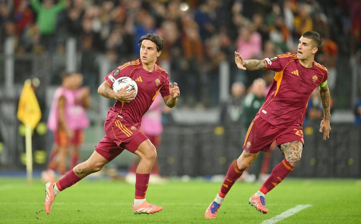 迪巴拉精彩进球助罗马击败萨索洛，反超AC米兰并追平意甲领头羊